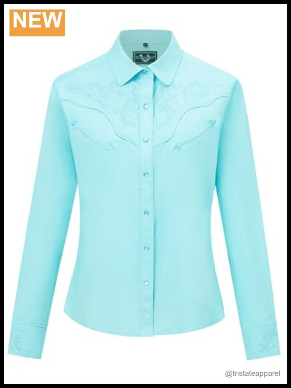 Women's Western Embroidered Long Sleeve Snap Button Down Shirt Cotton Spandex